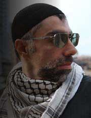 Filmmaker Usama Alshaibi wearing Iraqi fashion