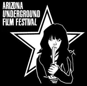 Arizona Underground Film Festival Film festival logo of a girl holding a knife