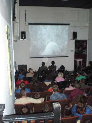 Audience sitting in the ATA microcinema theater in San Francisco