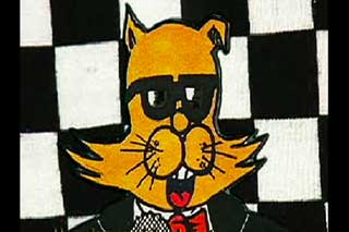 Black Cat Drawing of a cat singing