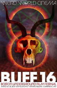 Boston Underground Film Festival poster featuring a devil skull head