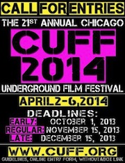 Chicago Underground Film Festival Poster with deadline dates for the Chicago Underground Film Festival
