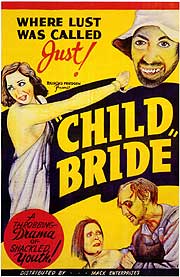 Poster for movie Child Bride featuring drawings of actors