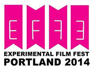 Pink flag logo for the Experimental Film Festival Portland
