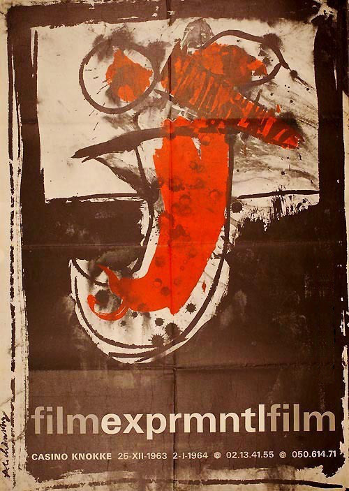 Poster for the EXPRMNTL film competition held in Knokke-le-Zoute, Belgium in 1963