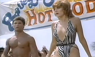 Woman in bikini at a hot body contest