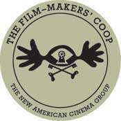 Logo for the Film-Makers' Cooperative which is a circle and an abstract image inside
