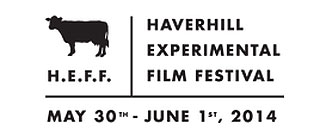 Cow logo promoting the Haverill Experimental Film Festival