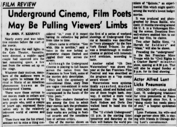 Newspaper film review from 1965