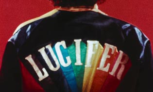 Jacket with Lucifer written on it