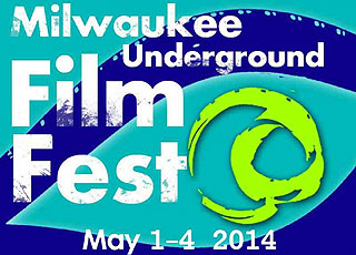 Abstract blue and green logo for the Milwaukee Underground Film Festival