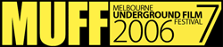 Logo for the Melbourne Underground Film Festival that is just yellow text on a black background