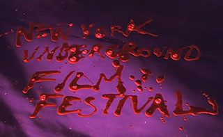 New York Underground film Festival written in blood
