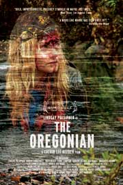 The Oregonian Movie poster featuring a bloody Lindsay Pulsipher