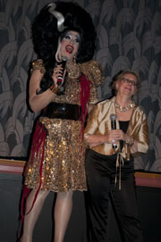Peaches Christ and Mink Stole on stage