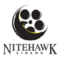 Nighthawk Cinema logo in which the moon looks like a film reel