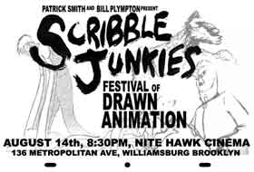Film festival poster that features sketches of cartoon characters