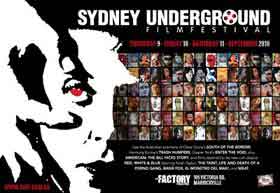 Poster from the Sydney Underground Film Festival featuring film still from Un Chien Andalou