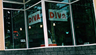 Glass windows of DIVA Center in Eugene, Oregon