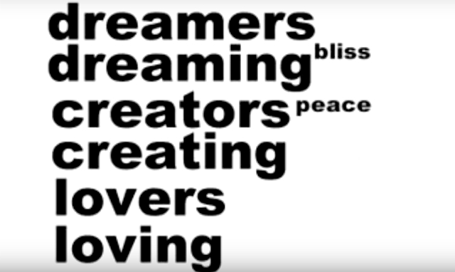 Text about dreamers, creators and lovers