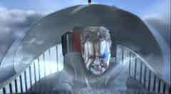 W: The Movie Man with a painted face flies a jet