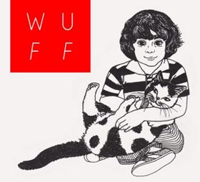 Red box logo for Winnipeg Underground Film Festival plus drawing of boy and his cat